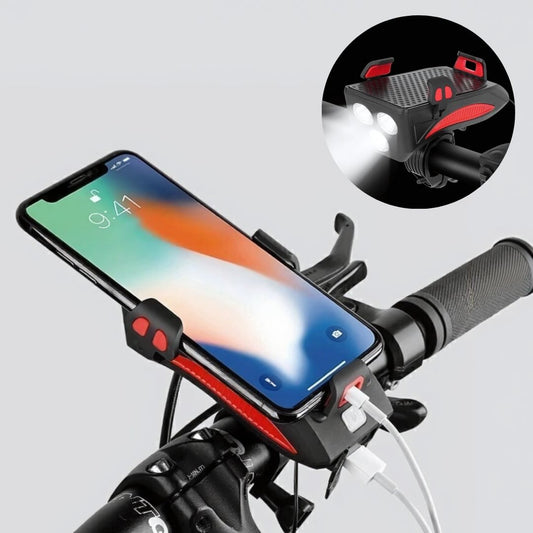 Luz para bicicleta con soporte para teléfono y powerbank | Iluminación para bicicleta delantera | PowerRide