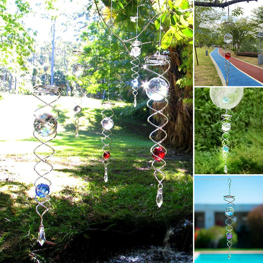 KrystalSpiral™ - Carillón de Cristal Rotativo para Elegancia y Energía