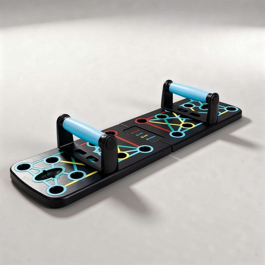Set de entrenamiento de fuerza para casa con mangos para flexiones | Tablero de flexiones con bandas de resistencia | KraftBoard
