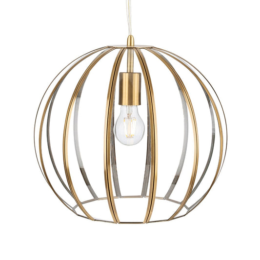 Lámpara Colgante Muse Globe, Transparente/Brass Antiguo