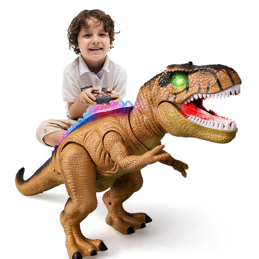 Juguete T Rex Dinosaurio Radiocontrolado con Luz LED, Caminante y Rugiente para Niños, Regalo Otoño 2025